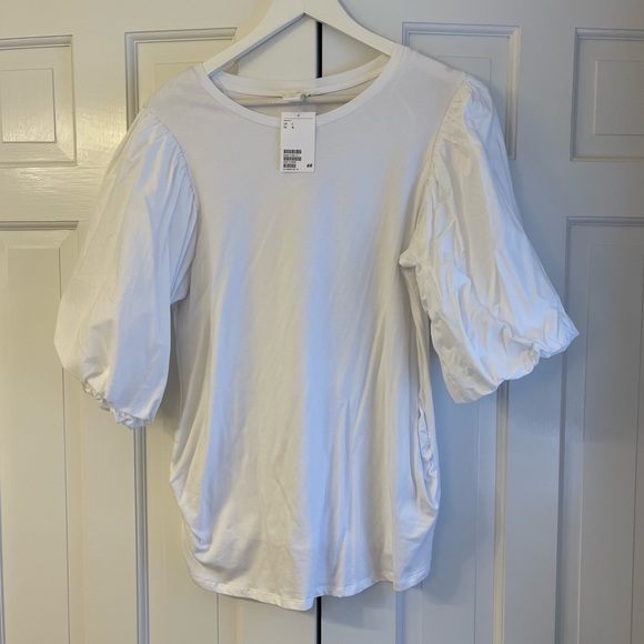 H&M MAMA puff sleeve maternity top BNWT - Picture 2 of 5